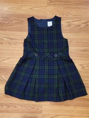 Girl's Plaid Catholic Parochial School Jumper Dress Sz 6